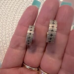 .925 Mila Sterling Silver Textured Solid Hoop Earrings